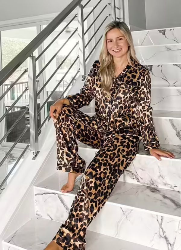 Animal Print Satin Pajama